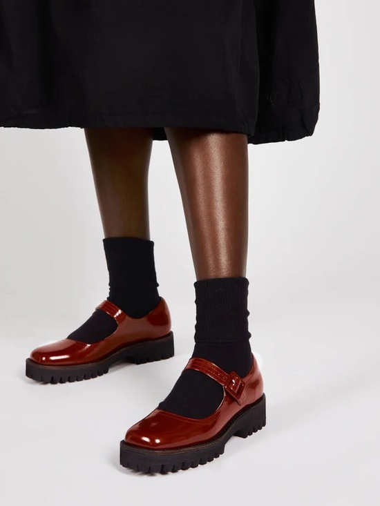 INTENTIONALLY BLANK Shoes - INTENTIONALLY BLANK VERONICA BOX LEATHER LUG SOLE MARY JANE